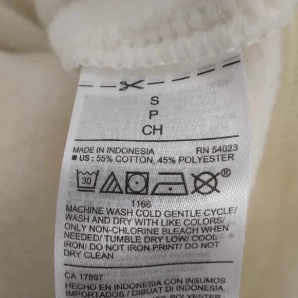 Old Navy California Flowers French Terry Blouson Sleeve White Sweatshirt Size Sm - Picture 7 of 7